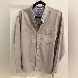 NWT Eddie Bauer Light Gray Men's Casual Shirt